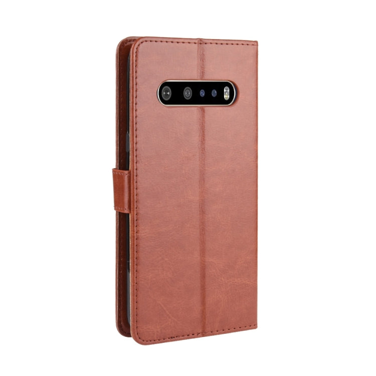 For LG V60 ThinQ 5G Retro Crazy Horse Texture Horizontal Flip Leather Case , with Holder & Card Slots & Photo Frame