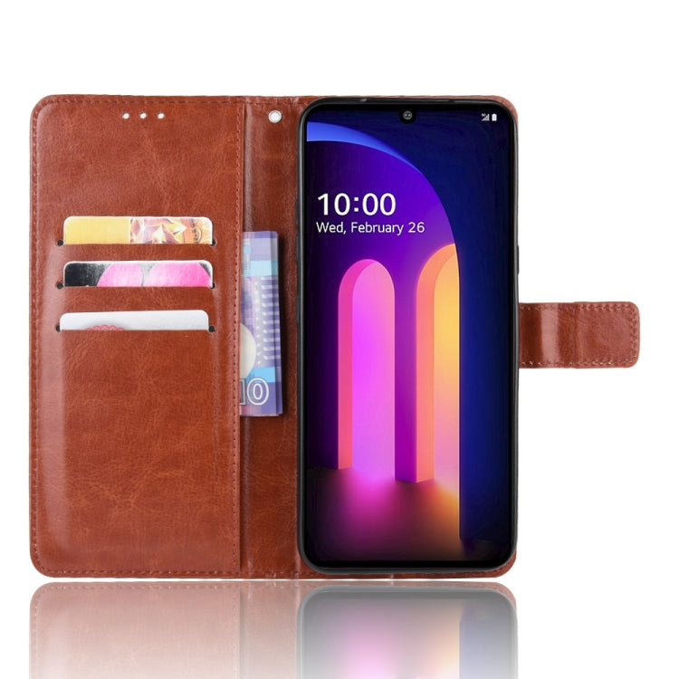 For LG V60 ThinQ 5G Retro Crazy Horse Texture Horizontal Flip Leather Case , with Holder & Card Slots & Photo Frame