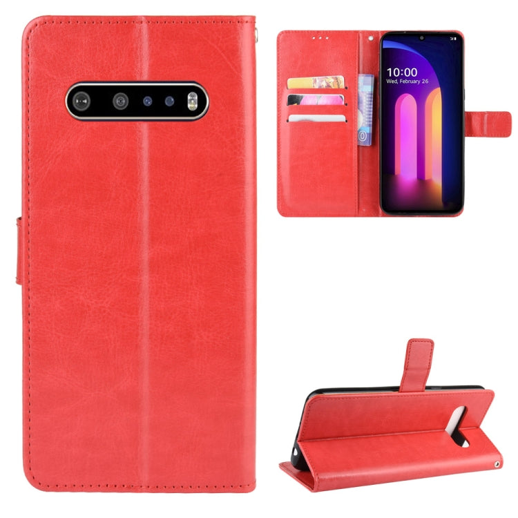 For LG V60 ThinQ 5G Retro Crazy Horse Texture Horizontal Flip Leather Case , with Holder & Card Slots & Photo Frame