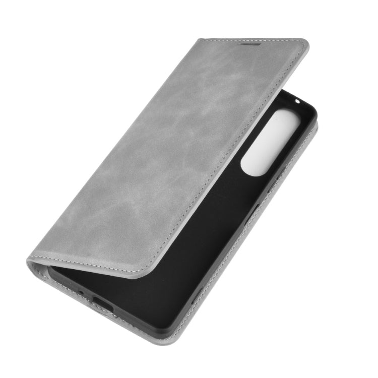 For Sony Xperia 1 II Retro-skin Business Magnetic Suction Leather Case with Holder & Card Slots & Wallet