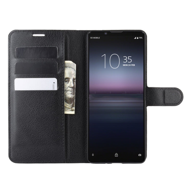 For Sony Xperia 1 II Litchi Texture Horizontal Flip Protective Case with Holder & Card Slots & Wallet