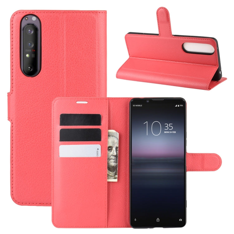 For Sony Xperia 1 II Litchi Texture Horizontal Flip Protective Case with Holder & Card Slots & Wallet