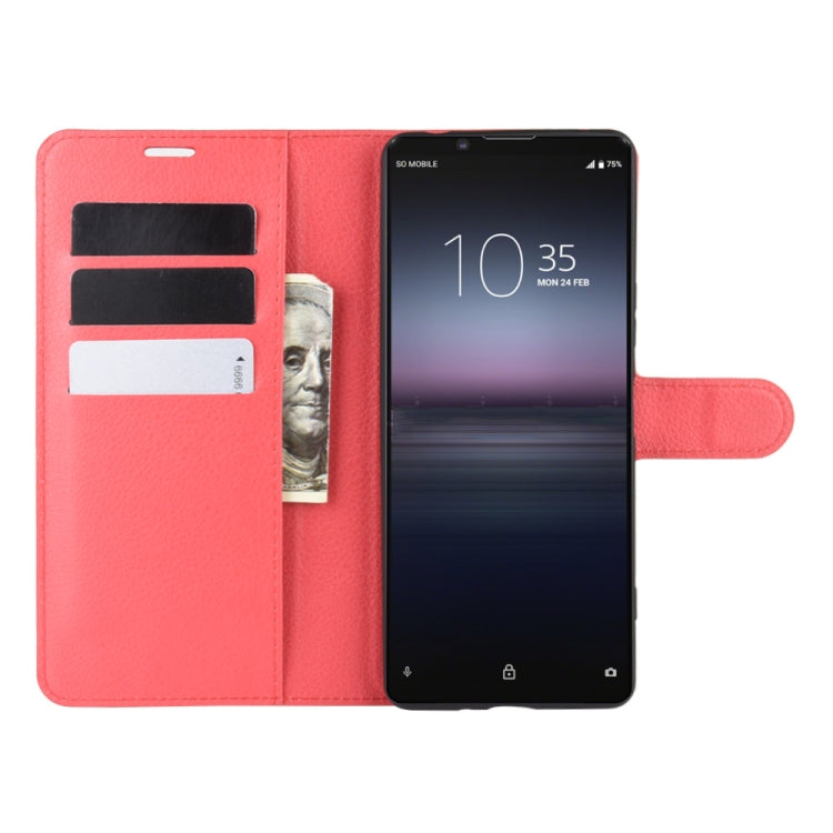 For Sony Xperia 1 II Litchi Texture Horizontal Flip Protective Case with Holder & Card Slots & Wallet