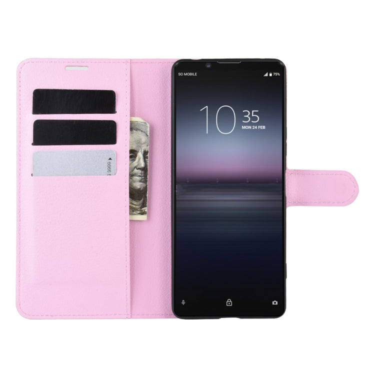 For Sony Xperia 1 II Litchi Texture Horizontal Flip Protective Case with Holder & Card Slots & Wallet