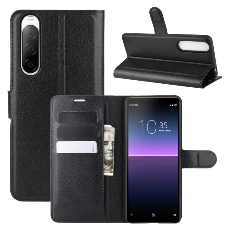 For Sony Xperia 10 II Litchi Texture Horizontal Flip Protective Case with Holder & Card Slots & Wallet