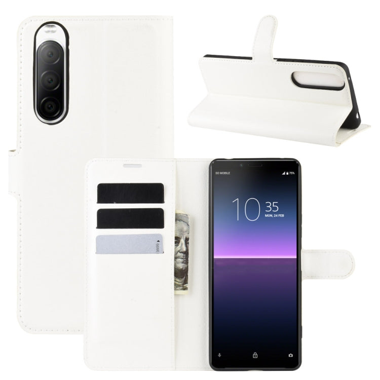 For Sony Xperia 10 II Litchi Texture Horizontal Flip Protective Case with Holder & Card Slots & Wallet
