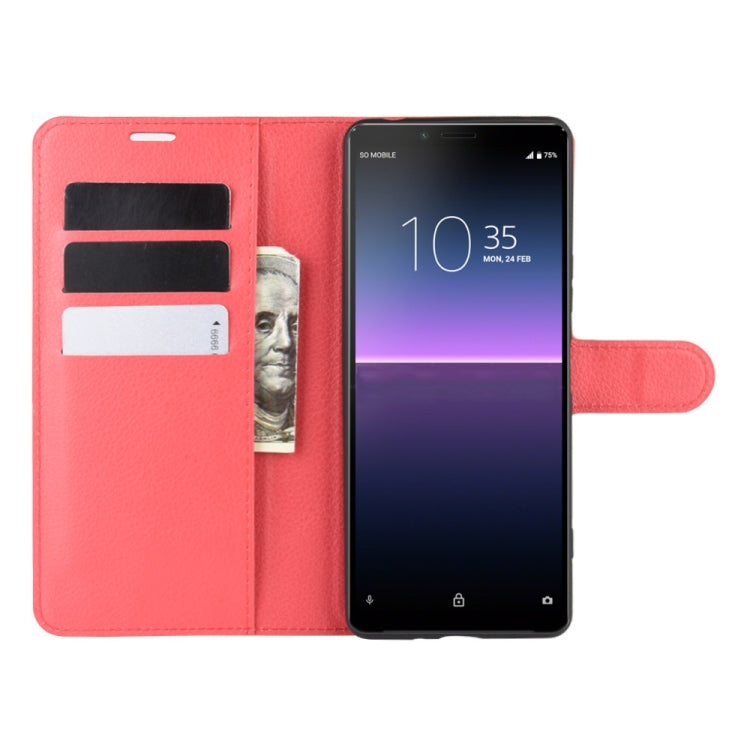 For Sony Xperia 10 II Litchi Texture Horizontal Flip Protective Case with Holder & Card Slots & Wallet