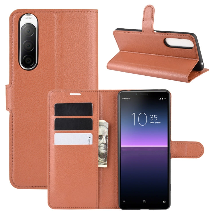 For Sony Xperia 10 II Litchi Texture Horizontal Flip Protective Case with Holder & Card Slots & Wallet