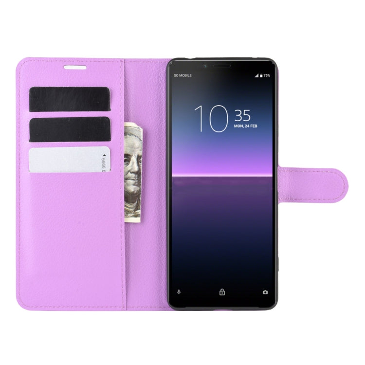 For Sony Xperia 10 II Litchi Texture Horizontal Flip Protective Case with Holder & Card Slots & Wallet