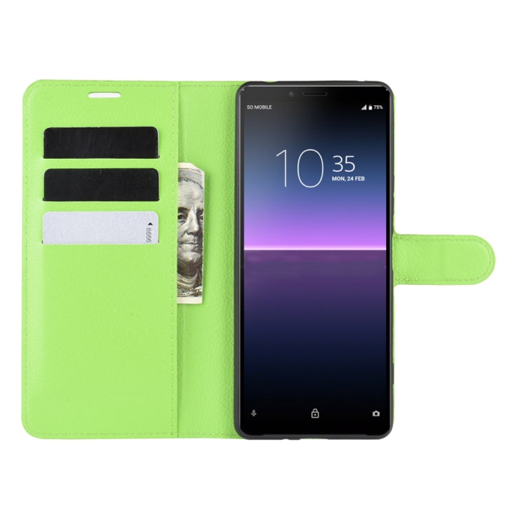 For Sony Xperia 10 II Litchi Texture Horizontal Flip Protective Case with Holder & Card Slots & Wallet