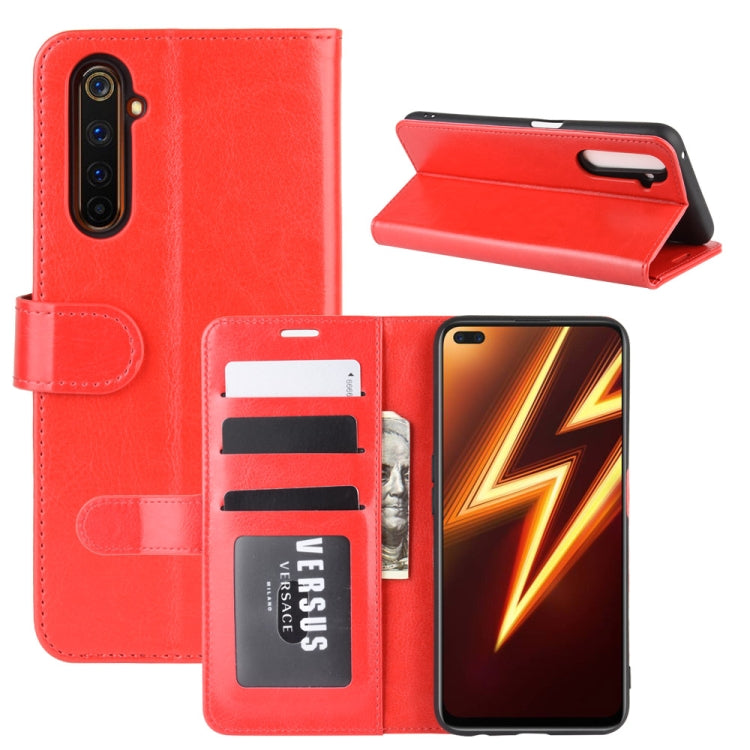 For OPPO Realme 6 Pro R64 Texture Single Horizontal Flip Protective Case with Holder & Card Slots & Wallet& Photo Frame
