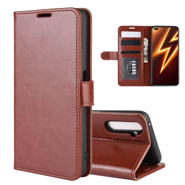 For OPPO Realme 6 Pro R64 Texture Single Horizontal Flip Protective Case with Holder & Card Slots & Wallet& Photo Frame