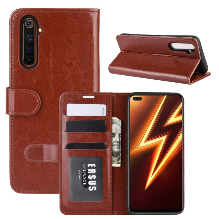 For OPPO Realme 6 Pro R64 Texture Single Horizontal Flip Protective Case with Holder & Card Slots & Wallet& Photo Frame