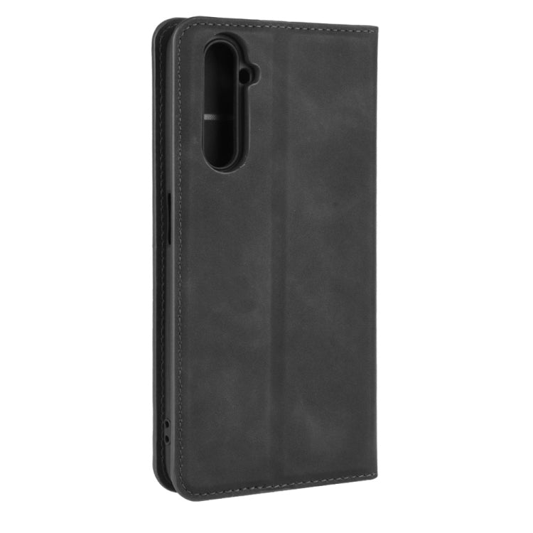 For OPPO Realme 6 Pro Retro-skin Business Magnetic Suction Leather Case with Holder & Card Slots & Wallet