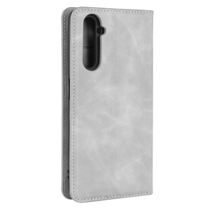 For OPPO Realme 6 Pro Retro-skin Business Magnetic Suction Leather Case with Holder & Card Slots & Wallet