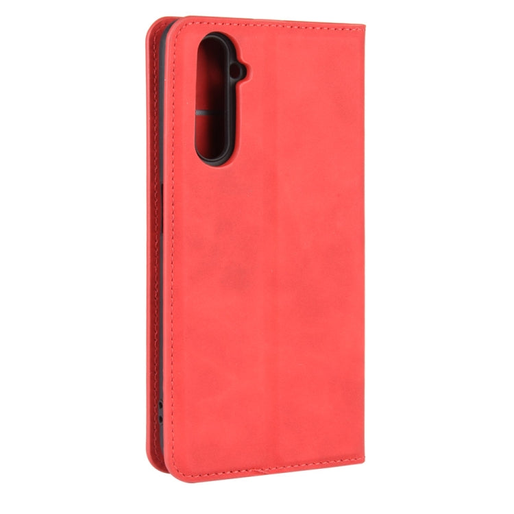 For OPPO Realme 6 Pro Retro-skin Business Magnetic Suction Leather Case with Holder & Card Slots & Wallet