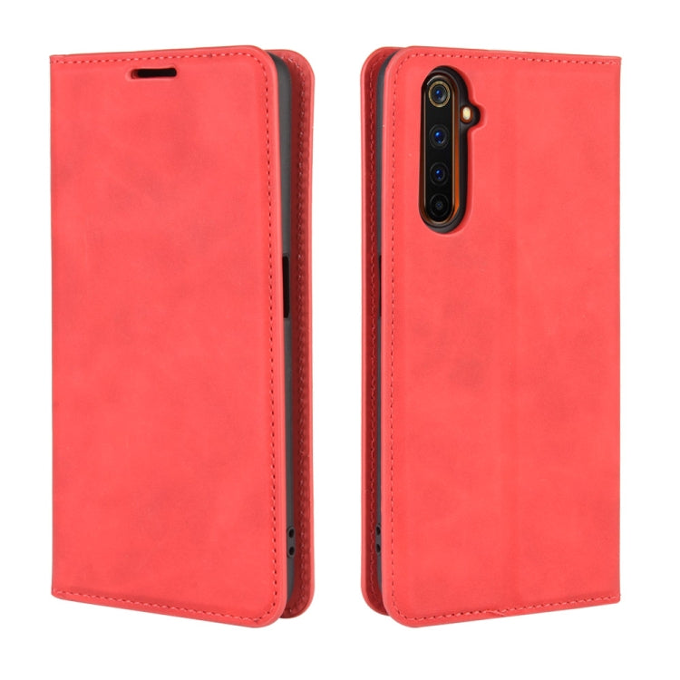 For OPPO Realme 6 Pro Retro-skin Business Magnetic Suction Leather Case with Holder & Card Slots & Wallet
