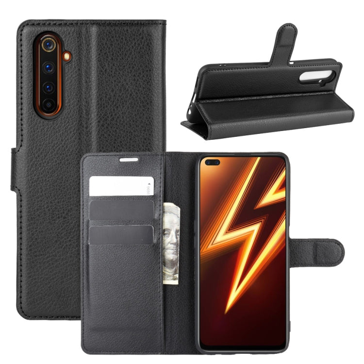For OPPO Realme 6 Pro Litchi Texture Horizontal Flip Protective Case with Holder & Card Slots & Wallet