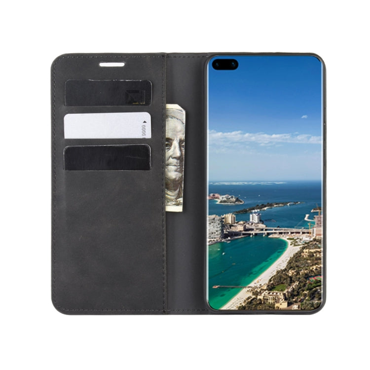 For Huawei P40 Pro+ Retro-skin Business Magnetic Suction Leather Case with Holder & Card Slots & Wallet
