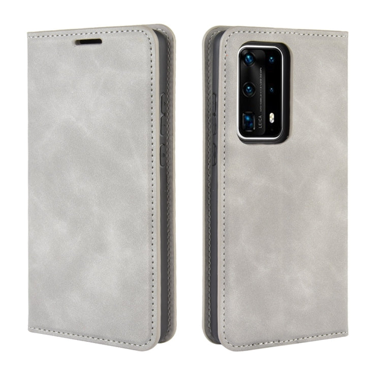 For Huawei P40 Pro+ Retro-skin Business Magnetic Suction Leather Case with Holder & Card Slots & Wallet