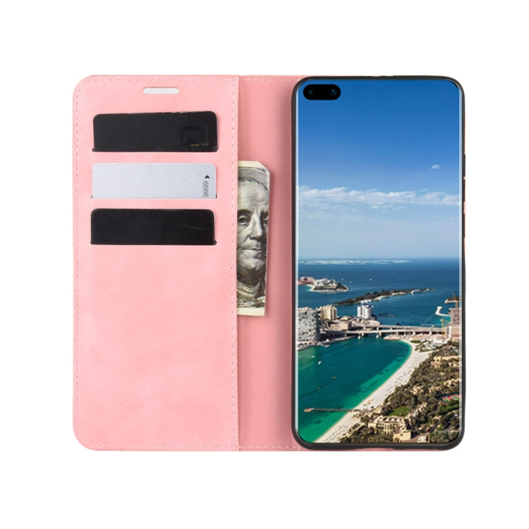 For Huawei P40 Pro+ Retro-skin Business Magnetic Suction Leather Case with Holder & Card Slots & Wallet