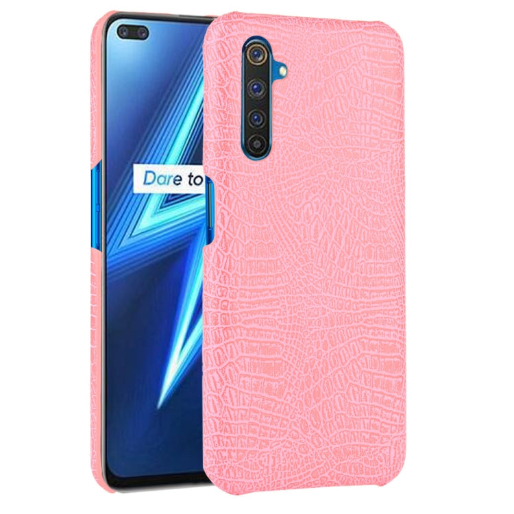 For Oppo Realme 6 Pro Shockproof Crocodile Texture PC + PU Case
