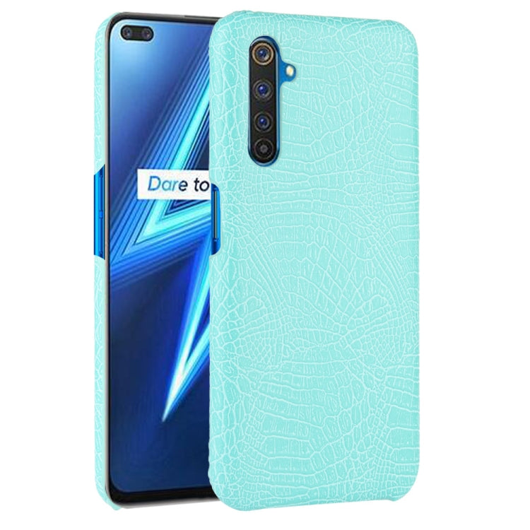 For Oppo Realme 6 Pro Shockproof Crocodile Texture PC + PU Case