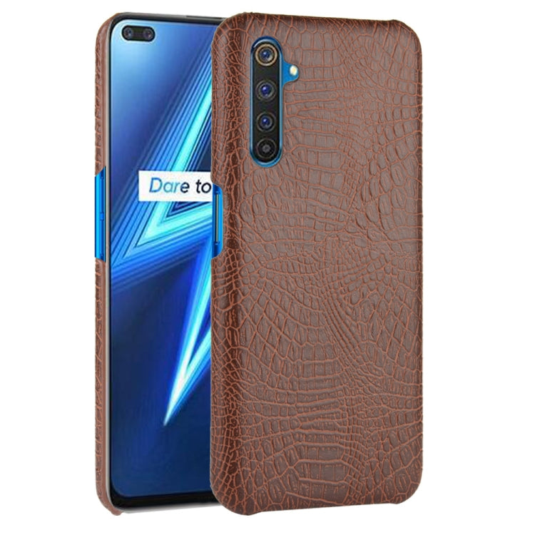 For Oppo Realme 6 Pro Shockproof Crocodile Texture PC + PU Case