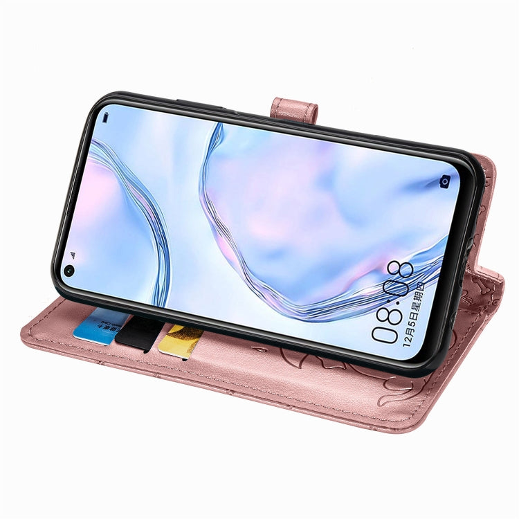 For Huawei P40 Lite/Nova 7i/Nova 6se Cute Cat and Dog Embossed Horizontal Flip Leather Case with Bracket / Card Slot / Wallet / Lanyard