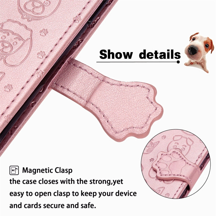 For Huawei P40 Lite/Nova 7i/Nova 6se Cute Cat and Dog Embossed Horizontal Flip Leather Case with Bracket / Card Slot / Wallet / Lanyard