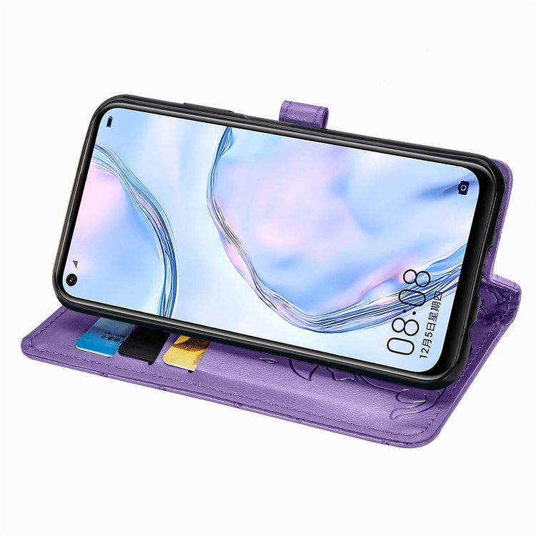 For Huawei P40 Lite/Nova 7i/Nova 6se Cute Cat and Dog Embossed Horizontal Flip Leather Case with Bracket / Card Slot / Wallet / Lanyard