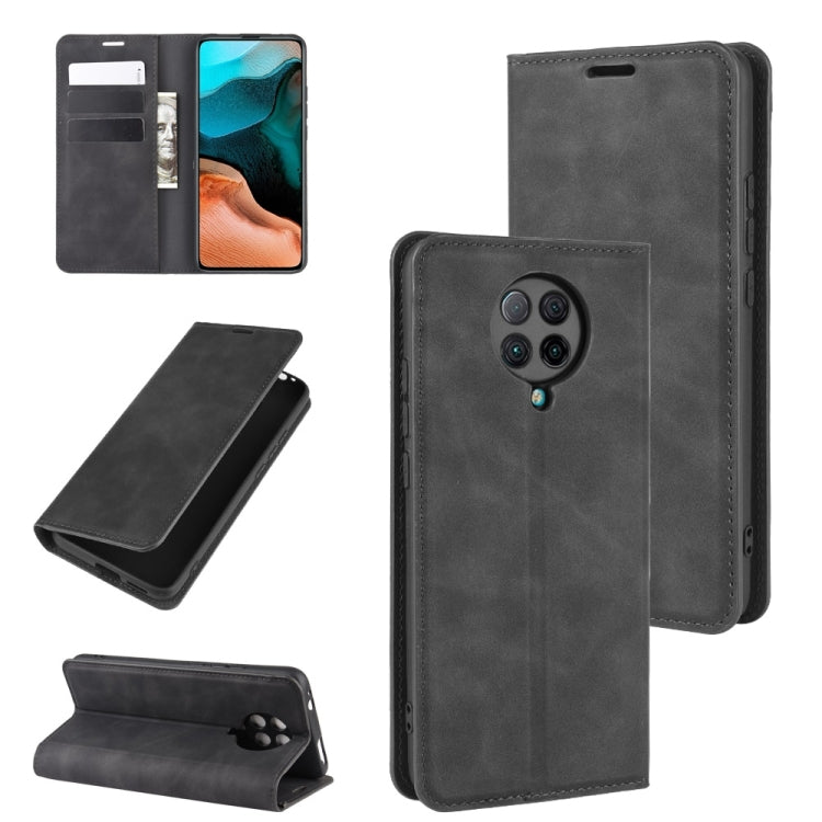 For Xiaomi Redmi K30 Pro Retro-skin Business Magnetic Suction Leather Case with Holder & Card Slots & Wallet
