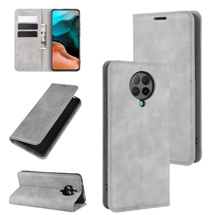 For Xiaomi Redmi K30 Pro Retro-skin Business Magnetic Suction Leather Case with Holder & Card Slots & Wallet