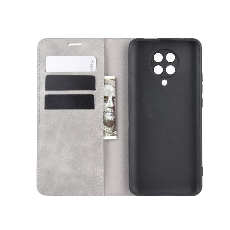 For Xiaomi Redmi K30 Pro Retro-skin Business Magnetic Suction Leather Case with Holder & Card Slots & Wallet