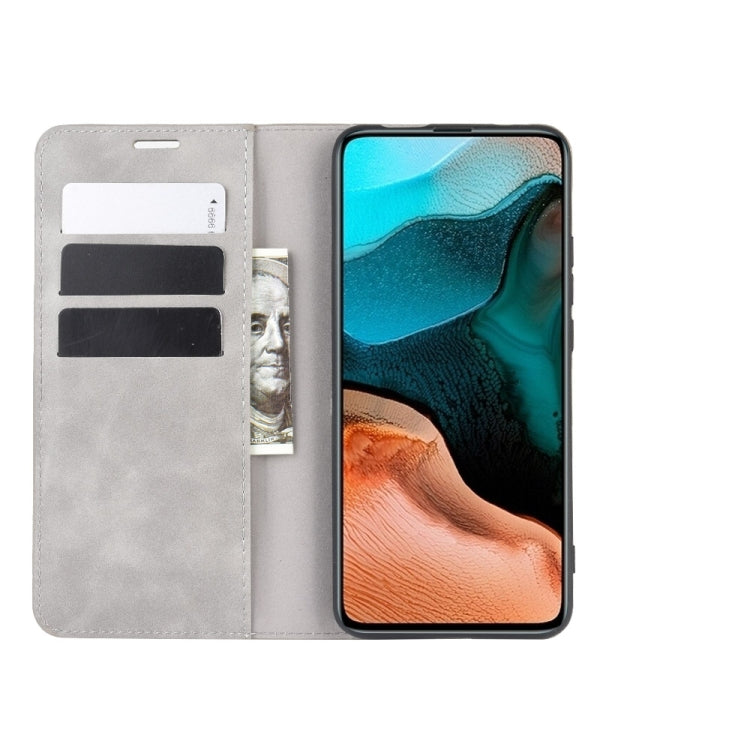 For Xiaomi Redmi K30 Pro Retro-skin Business Magnetic Suction Leather Case with Holder & Card Slots & Wallet