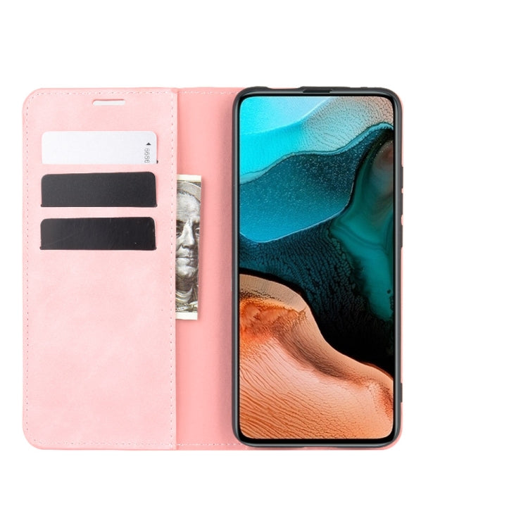 For Xiaomi Redmi K30 Pro Retro-skin Business Magnetic Suction Leather Case with Holder & Card Slots & Wallet
