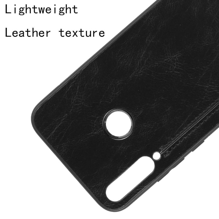 For Huawei P40 lite E / Y7P Shockproof Sewing Cow Pattern Skin PC + PU + TPU Case