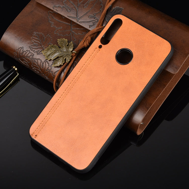 For Huawei P40 lite E / Y7P Shockproof Sewing Cow Pattern Skin PC + PU + TPU Case