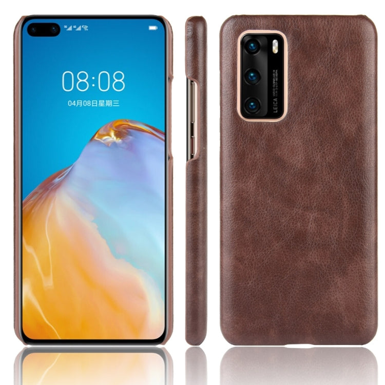 For Huawei P40 Shockproof Litchi Texture PC + PU Case