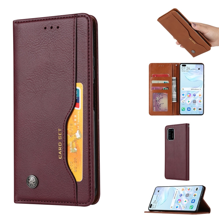 For Huawei P40 Pro Knead Skin Texture Horizontal Flip Leather Case with Photo Frame & Holder & Card Slots & Wallet