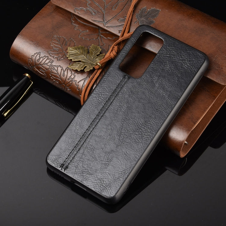 For Huawei P40 Pro+ Shockproof Sewing Cow Pattern Skin PC + PU + TPU Case