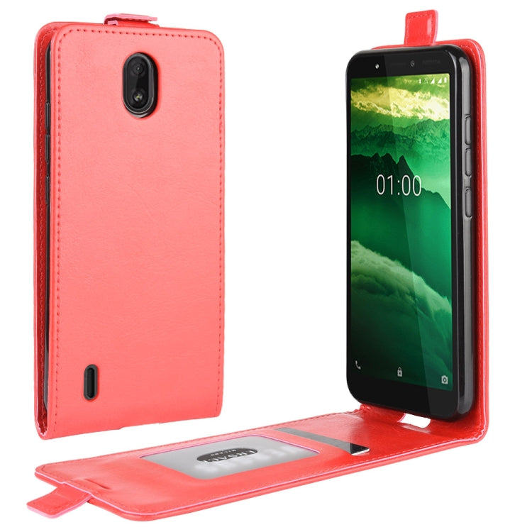 For Nokia C1 R64 Texture Single Vertical Flip Leather Protective Case with Card Slots & Photo Frame