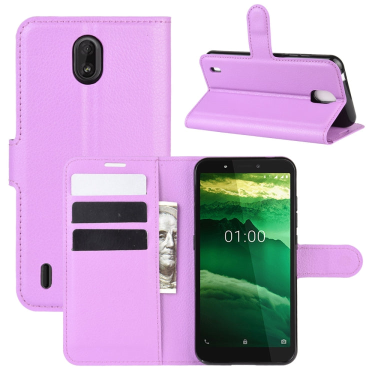 For Nokia C1 Litchi Texture Horizontal Flip Protective Case with Holder & Card Slots & Wallet