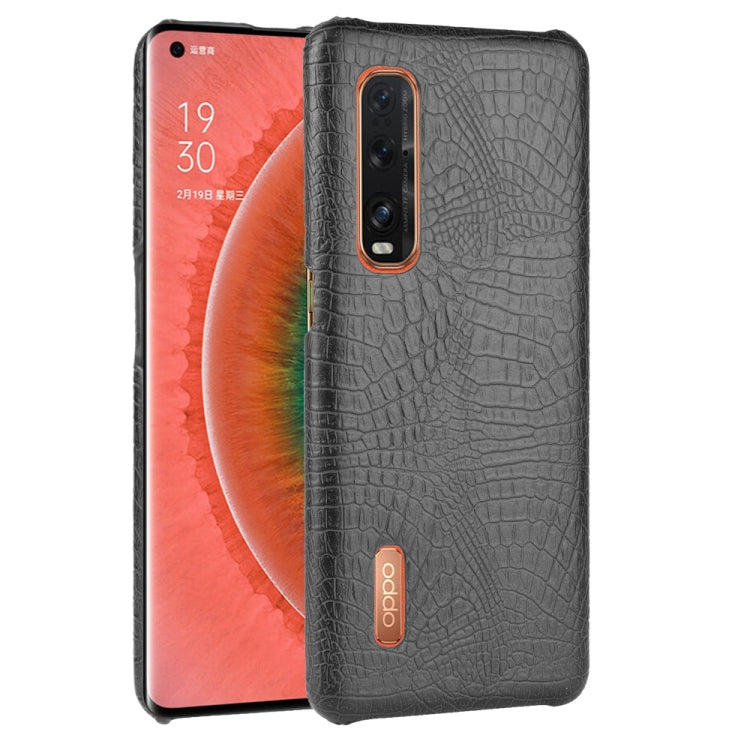 For Oppo Find X2 Pro Shockproof Crocodile Texture PC + PU Case