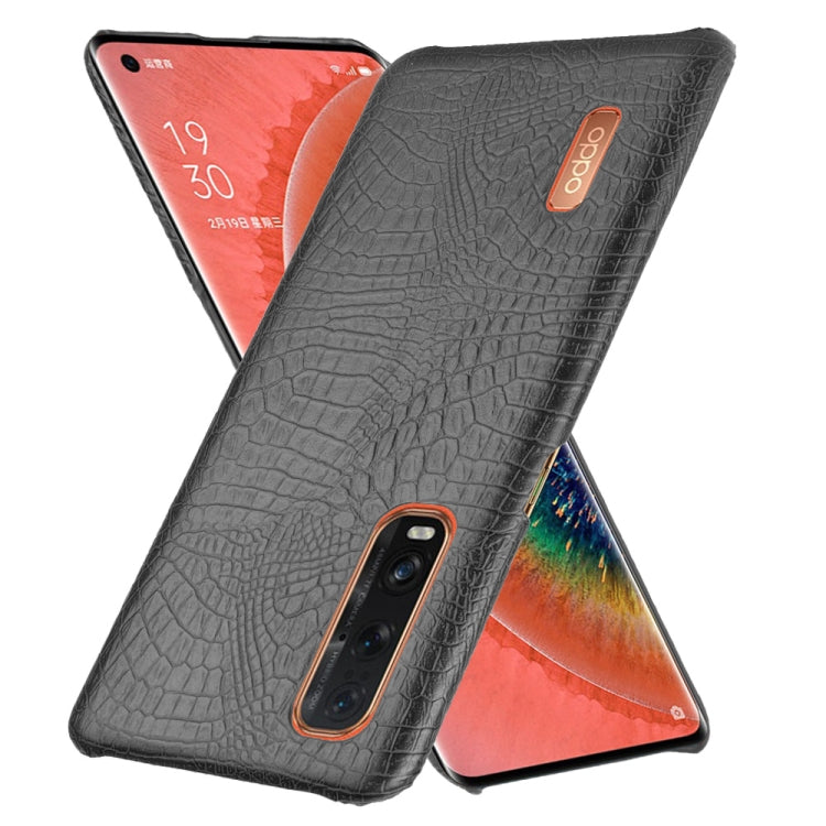 For Oppo Find X2 Pro Shockproof Crocodile Texture PC + PU Case