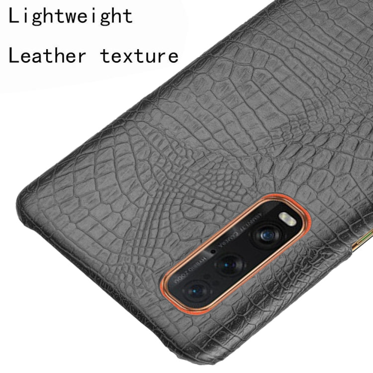 For Oppo Find X2 Pro Shockproof Crocodile Texture PC + PU Case