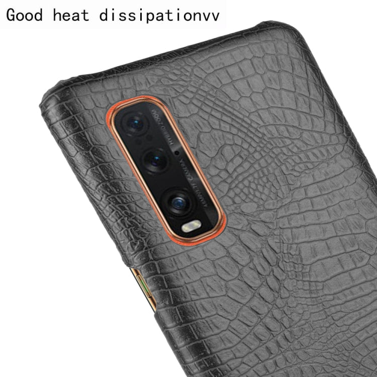 For Oppo Find X2 Pro Shockproof Crocodile Texture PC + PU Case