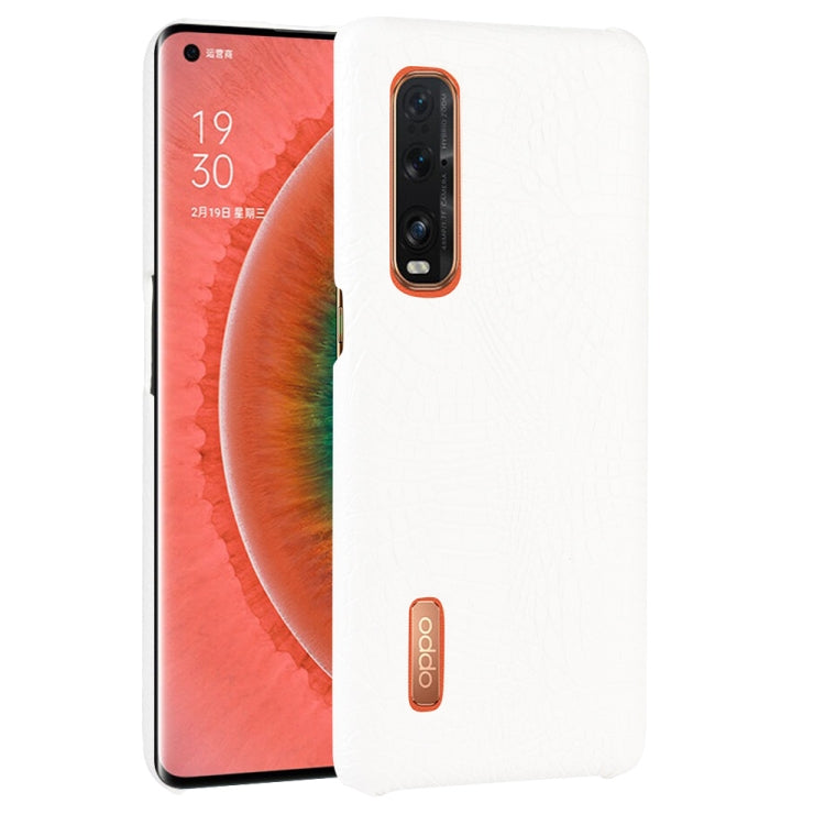 For Oppo Find X2 Pro Shockproof Crocodile Texture PC + PU Case