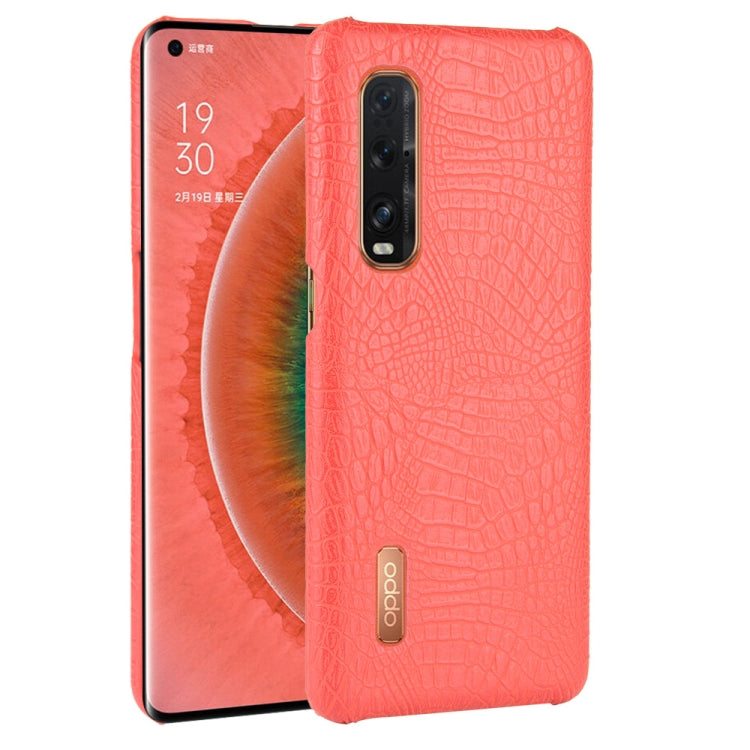 For Oppo Find X2 Pro Shockproof Crocodile Texture PC + PU Case