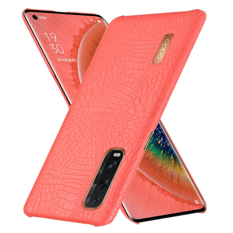 For Oppo Find X2 Pro Shockproof Crocodile Texture PC + PU Case